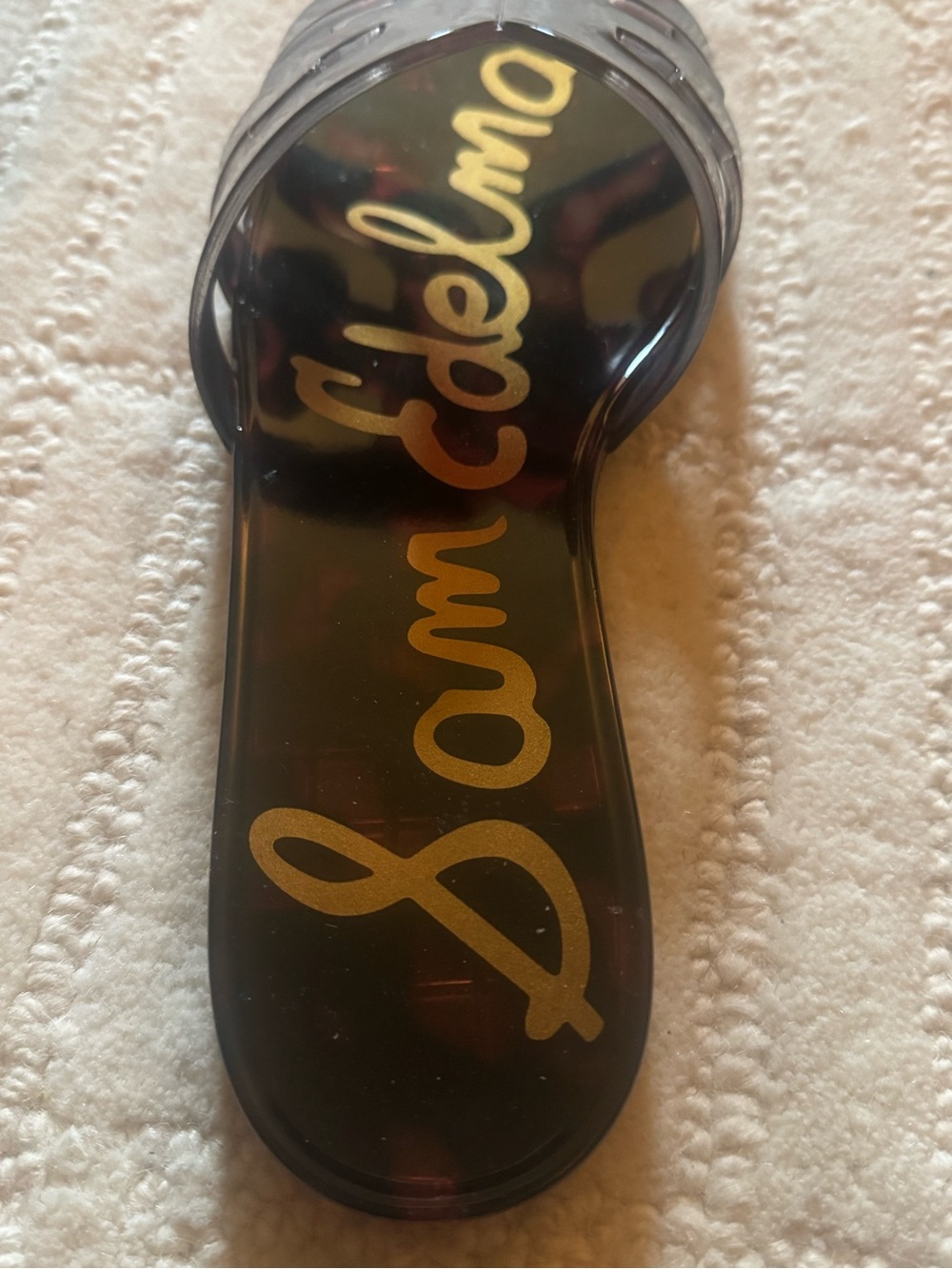 Sam Edelman Tortoiseshell Black and Brown Slide Sandals - Picture 6 of 11